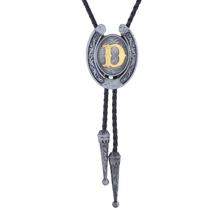 RechicGu-26 lettres Bolo pour homme, style western, cow-boy, cow-girl, cravate en cuir, collier rodéo, bijoux cadeaux, Dropshipping