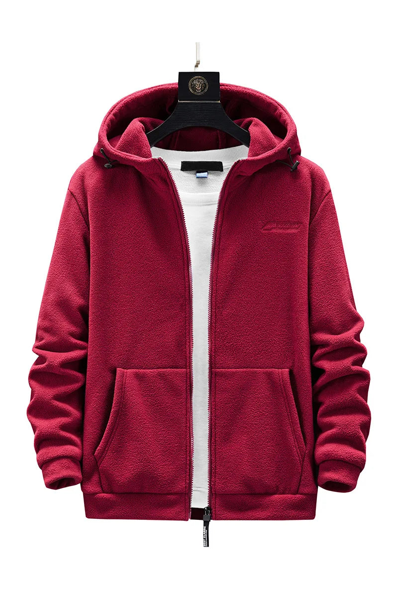 Polaire Homme Grande Taille L-8XL Pull Polaire d'extérieur Automne 2023 Gilet Polaire à Capuche Zippé Manteau