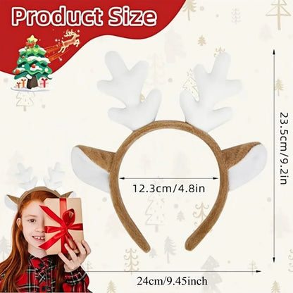 Bandeau en bois de cerf pour femmes adultes, oreilles mignonnes en cornes de renne pour costumes de noël, fournitures de Cosplay