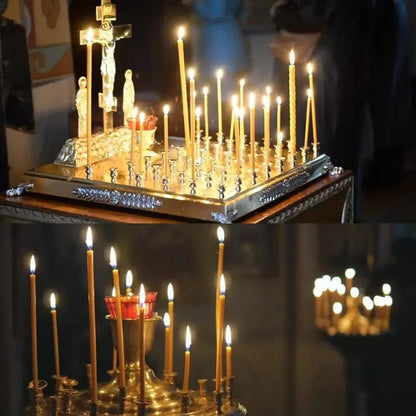 50/100Pcs Natural Beeswax Candle Decorative Hanukkah Candles Pure Beeswax Birthday Candle for Church Prayer Cake Christmas Party