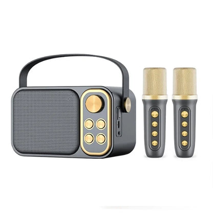 Bluetooth Speaker Accessory Portable RGB LED Light Karaoke With 1-2 Wireless Microphones Effects HIFI Stereo Surround Voice