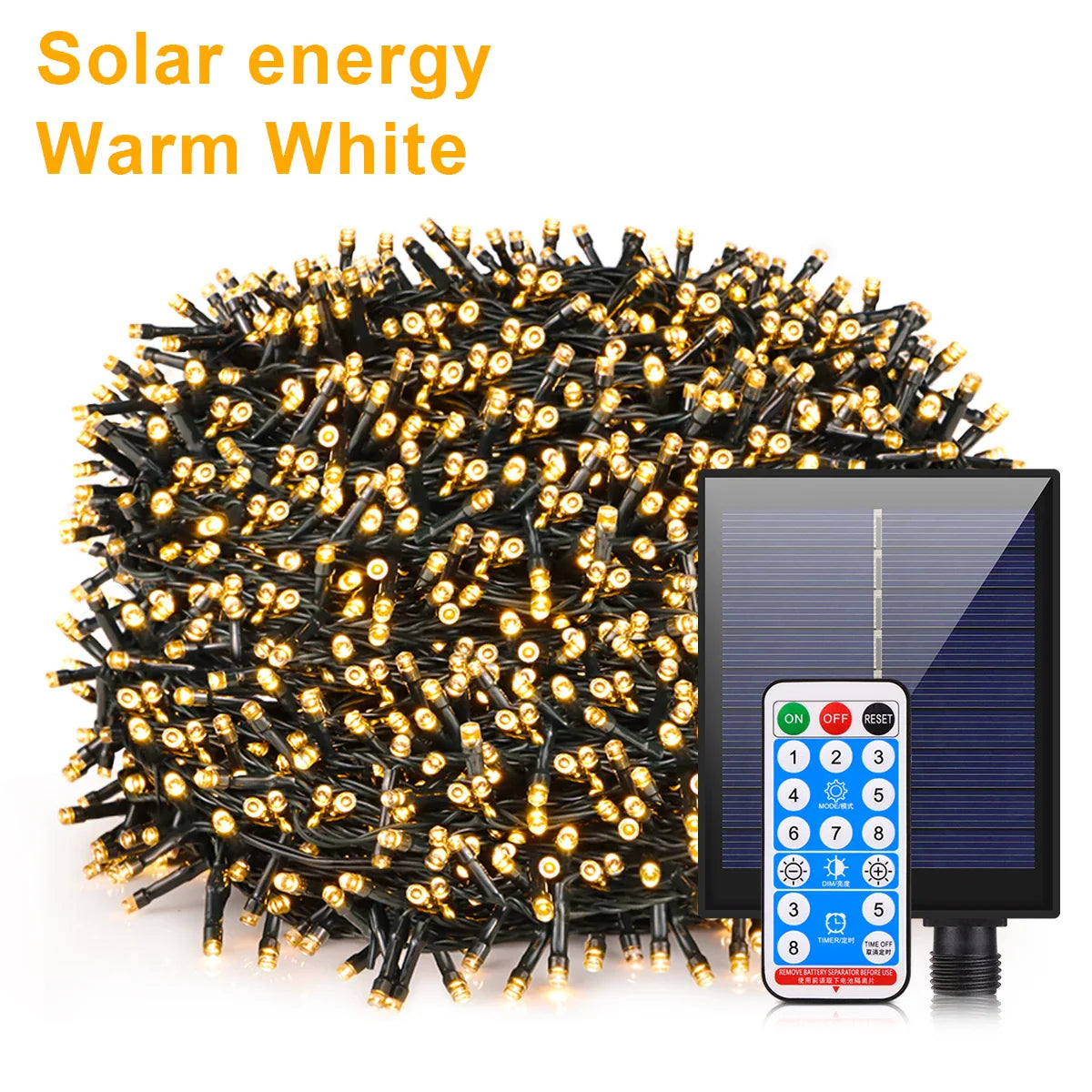 Energy Saving LED Outdoor Garden String Lights 10M 20M 30M 50M 100M Solar/EU/US Plug Charging LED Christmas Lawn Luminous Lamp