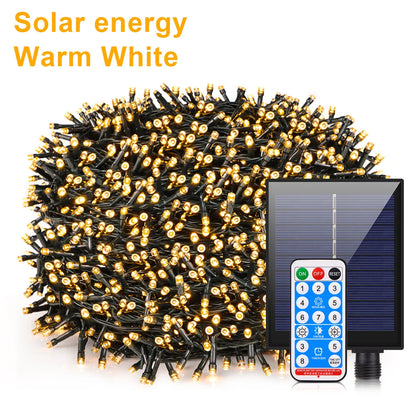 Energy Saving LED Outdoor Garden String Lights 10M 20M 30M 50M 100M Solar/EU/US Plug Charging LED Christmas Lawn Luminous Lamp