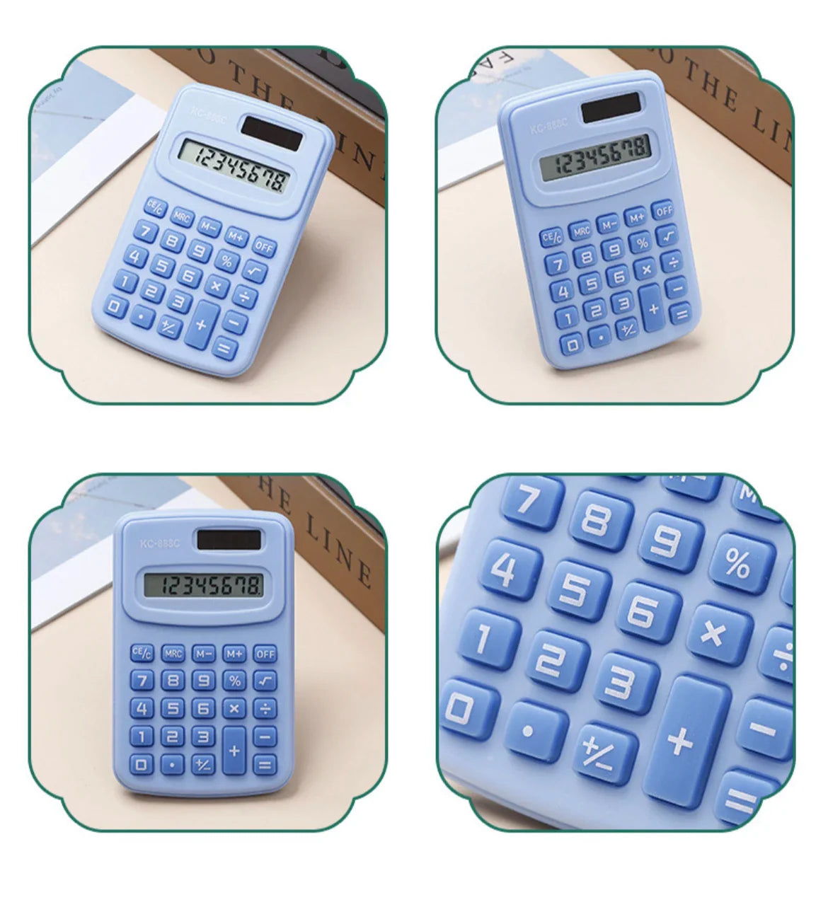 Jolie mini calculatrice solaire avec écran LCD à 8 chiffres, idéale pour le bureau et les étudiants