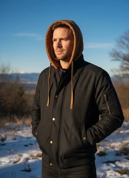 Autumn Winter Men's Warm Bomber Jacket Outdoor Man Thick Windbreaker Hiking Hooded Coats Men Thermal Sports Zipper Parkas Jacket
