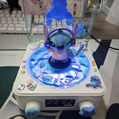 Lilo and Stitch  Hello Kitty Bluetooth Speaker Kawaii Anime Accessories Portable RGB Light Desktop Decoration Girls Holiday Gift