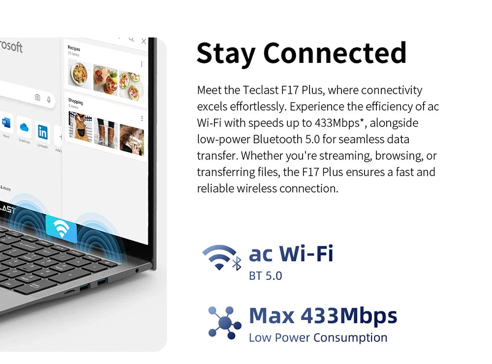 Teclast F17Plus Laptop 17.3 inch, 16GB RAM 512GB SSD, Intel N95, Windows 11 Pro Notebook, 180° Flip Laptops Computer, Backlit Keyboard, mini-HDMI，USB 3.2x3