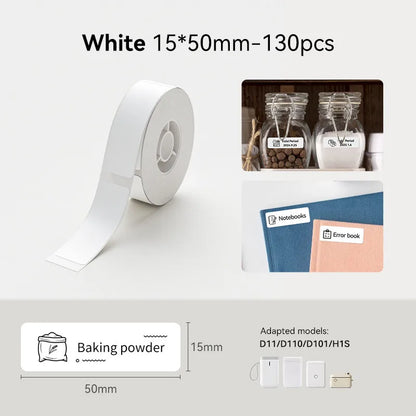 Niimbot White/Cable/Round/Transparent Thermal Label Adhesive Sticker Waterproof UV Paper For D11 D110 Mini Printer Label Maker