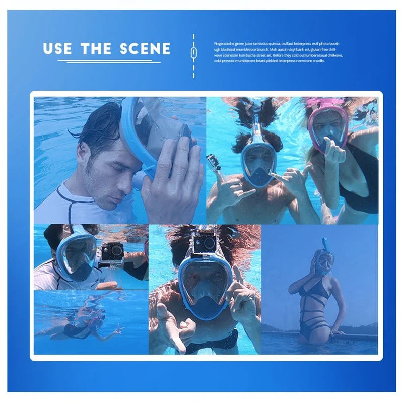 Nouveau masque de plongée sous-marine complet masque de plongée sous-marine pour adulte lunettes Anti-buée sous-marine vue large masque de natation Transparent pliable