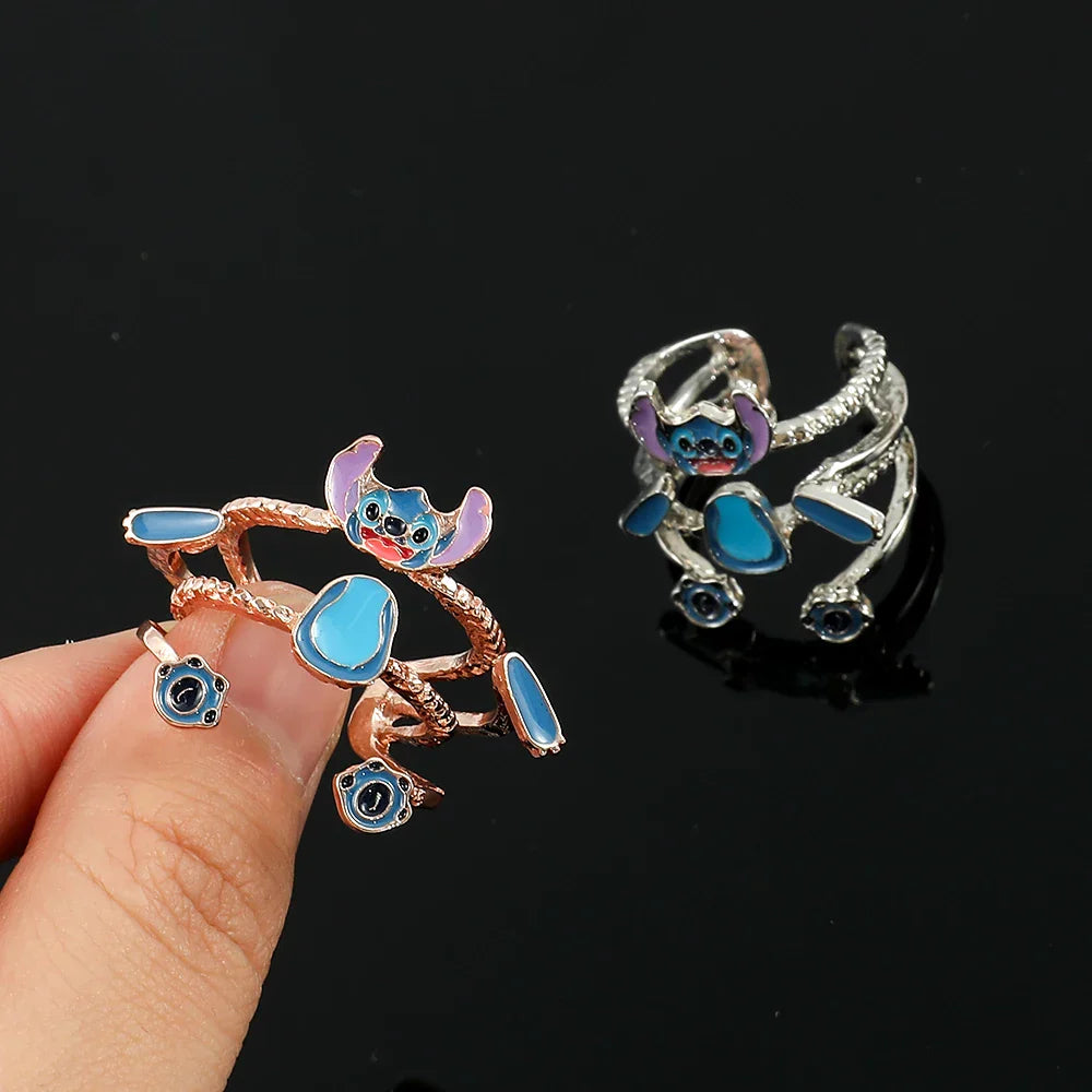 Stitchou Toys Anime Cartoon Stitchou Girls Women's Open Adjustable Finger Toys Accessories Christmas Gift