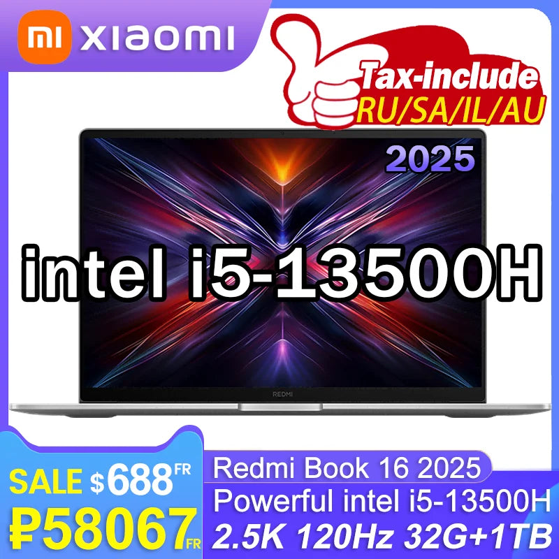 Original Xiaomi Redmi Book 16 2025 intel i5-13500H 32Go 1To Écran 16 pouces 2.5K 120Hz