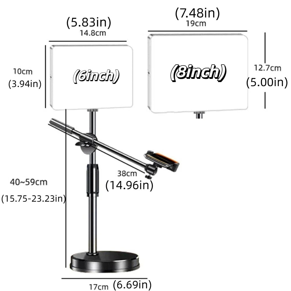 Trépied de lumière de diffusion en direct à lumière LED 360 °   Lumière de remplissage réglable pour téléphone Portable, lumière supplémentaire réglable et Portable douce