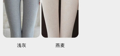 Leggings 420g 92% coton avec doublure polaire pour vêtements d'hiver, polaire d'agneau épaisse en coton pour femmes, pantalon chaud gris taille haute