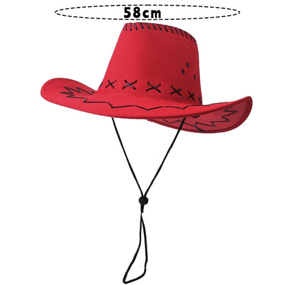 Chapeau de Cowboy Simple pour adultes, casquette de Cowgirl occidentale, accessoires de Costumes d'anniversaire d'halloween, décorations de vacances, cadeaux
