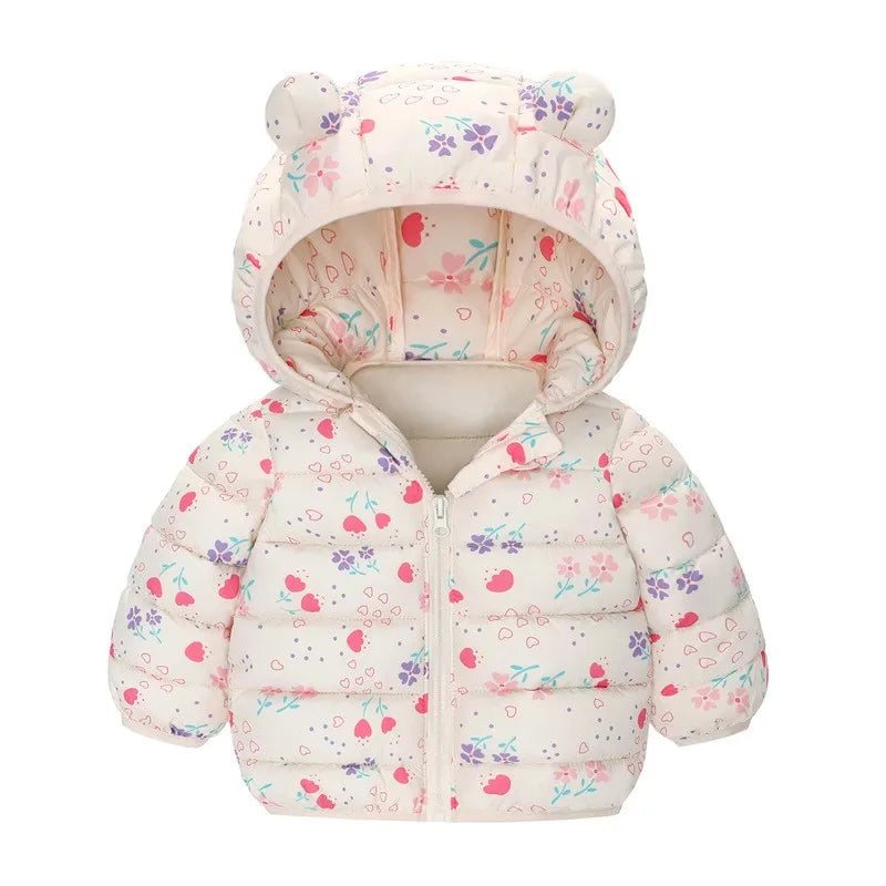 Enfants Garçons Bébé Vestes Légères à Capuche en Duvet Vêtements d'Extérieur Chauds Automne Enfants Filles Manteaux Imprimé Dinosaure Dessin Animé Vêtements Décontractés