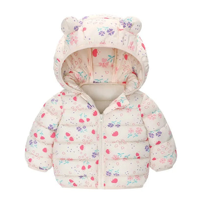 Enfants Garçons Bébé Vestes Légères à Capuche en Duvet Vêtements d'Extérieur Chauds Automne Enfants Filles Manteaux Imprimé Dinosaure Dessin Animé Vêtements Décontractés
