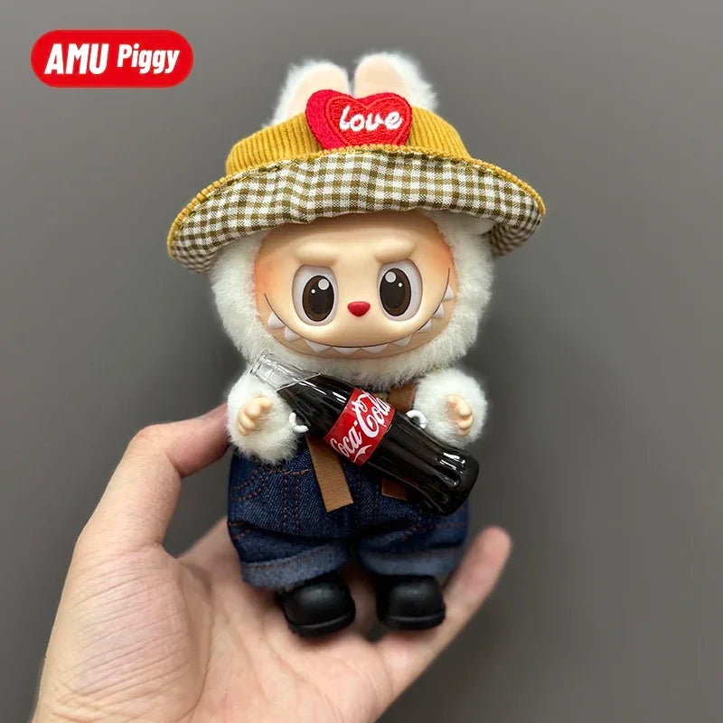 Clothes Doll DIY Accessories Pull Cloth Cola Happiness Factor Labubu Clothes Set Doll Outfit Have Shoes