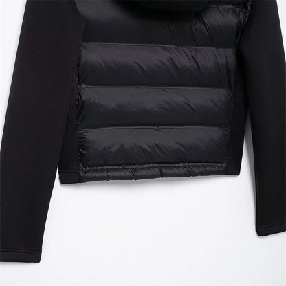 UNIZERA slim fit zipper hooded short warm jacket autumn and winter new product long sleeved solid color women's cotton jacket
