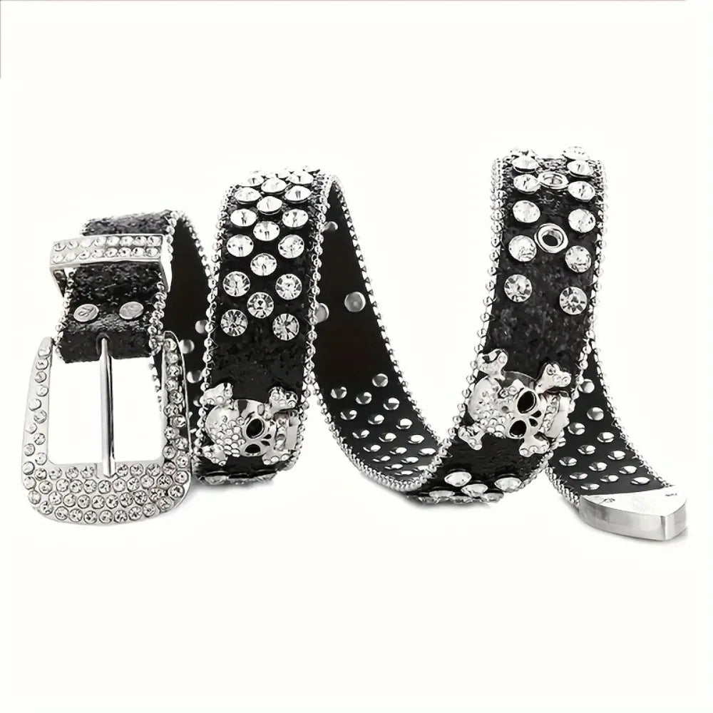 Ceinture élégante en cuir Pu Y2K, Style Cowgirl occidental, scintillante, BB, accessoires pour robe en jean pour femmes
