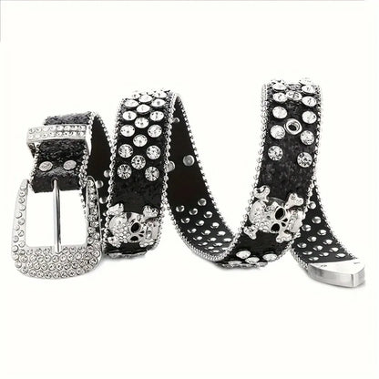 Ceinture élégante en cuir Pu Y2K, Style Cowgirl occidental, scintillante, BB, accessoires pour robe en jean pour femmes