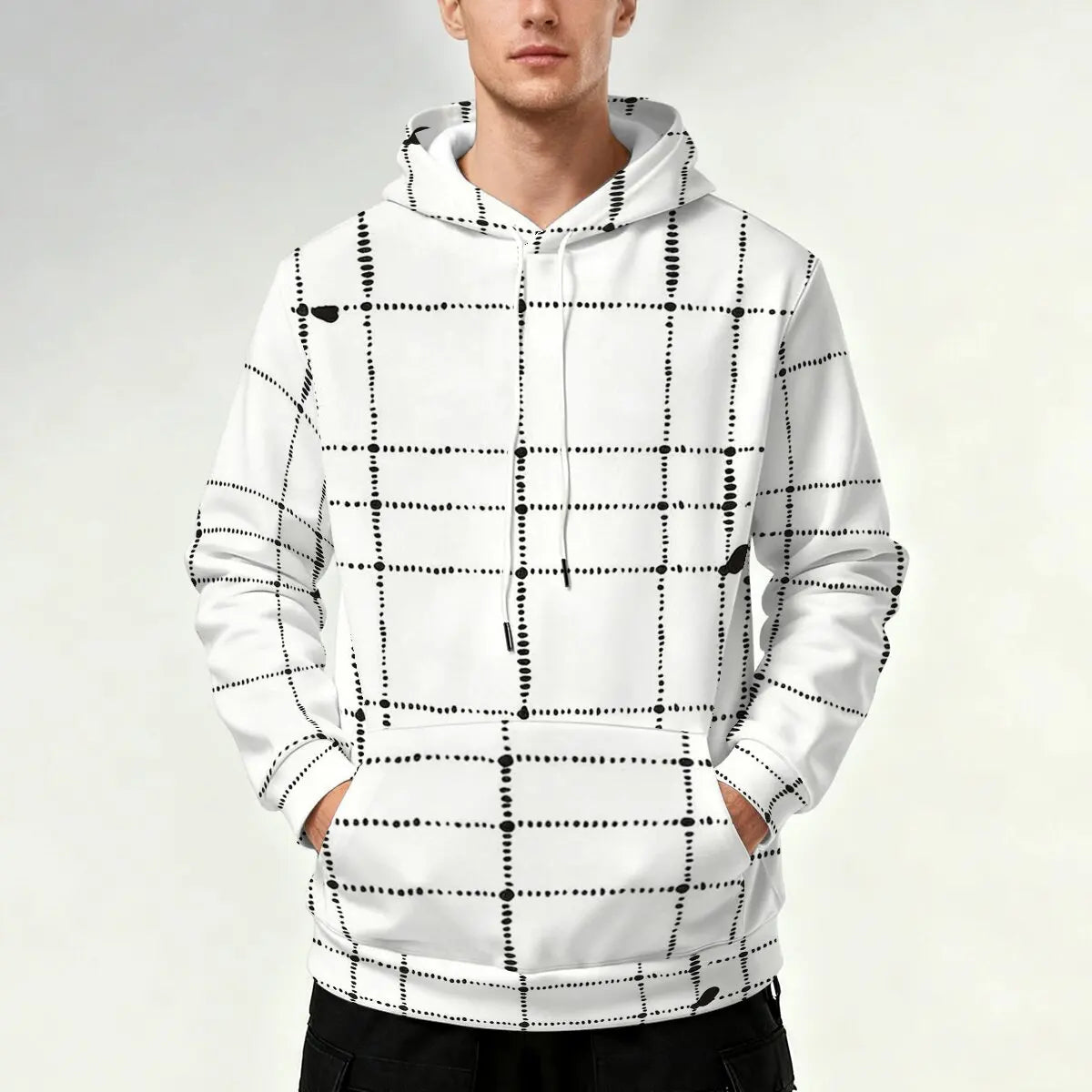 Men's Autumn/Winter Plaid Print Sweatshirt - Versatile for Commuting, Friend Gatherings, and Casual Wear