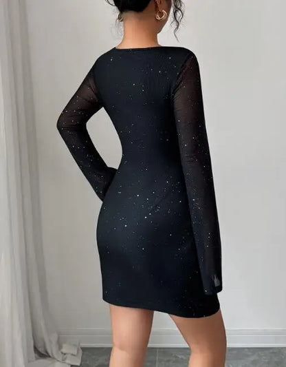 Simple and Fashionable Style Shawl Long Sleeved Short Skirt Dress for Women's Clothing In Autumn and Winter 2025