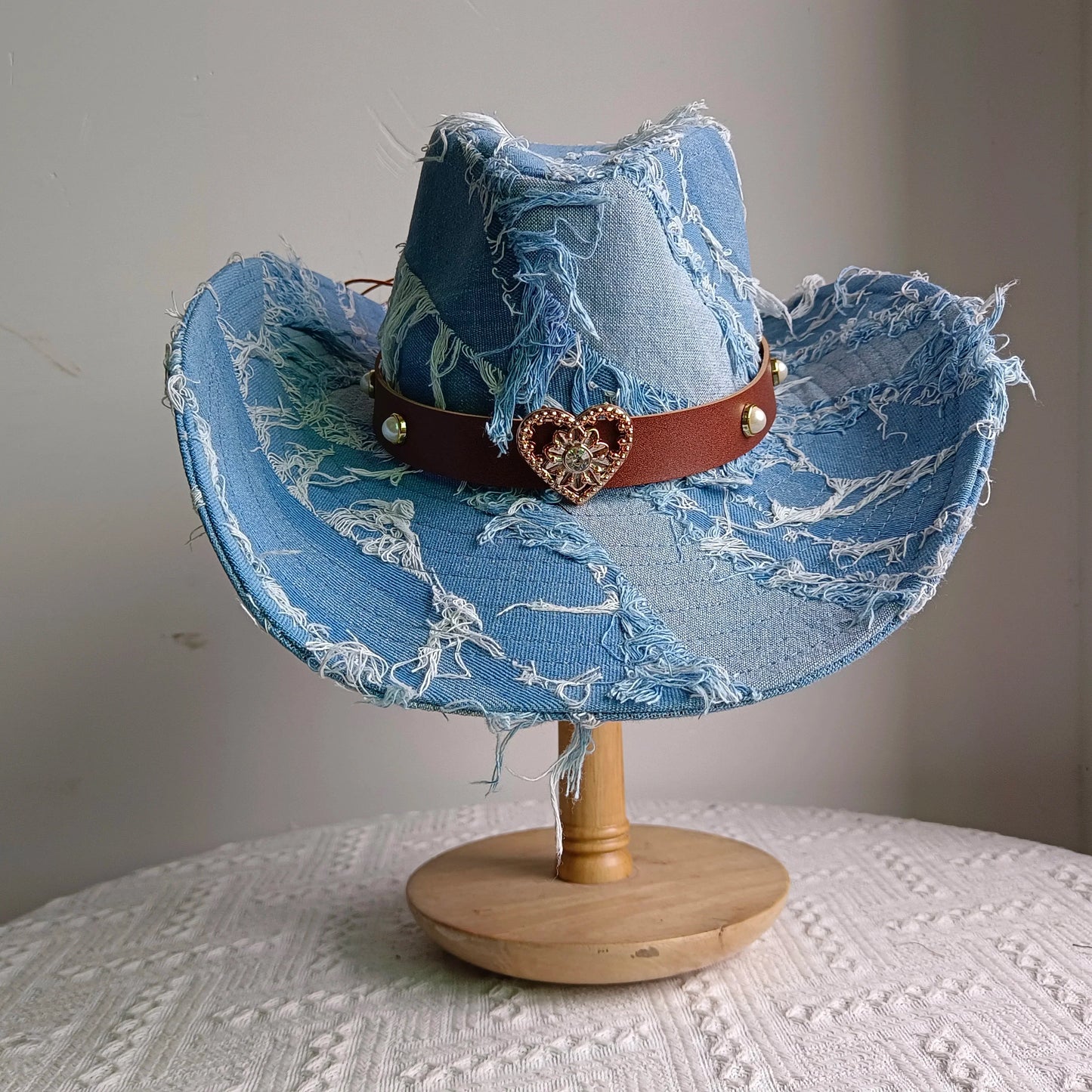 Ethnic Style Cowboy Hat Fashion Chic Unisex Solid Color Jazz Hat With Bull Shaped Decor Western Cowboy Hats