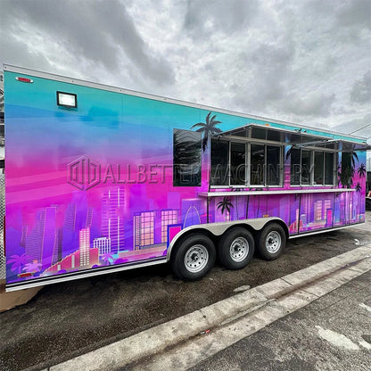 Allbetter 23ft Food Trailer Mobile Kitchen Hot Dog Stand Food Cart Pizza Mobile Food Truck Trailer USA Standard à vendre