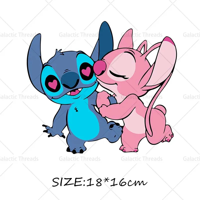 Stitch Lilo Iron on Decals Heat Press Patches Thermal Transfer Stickers for Clothes DIY Ironing Prints