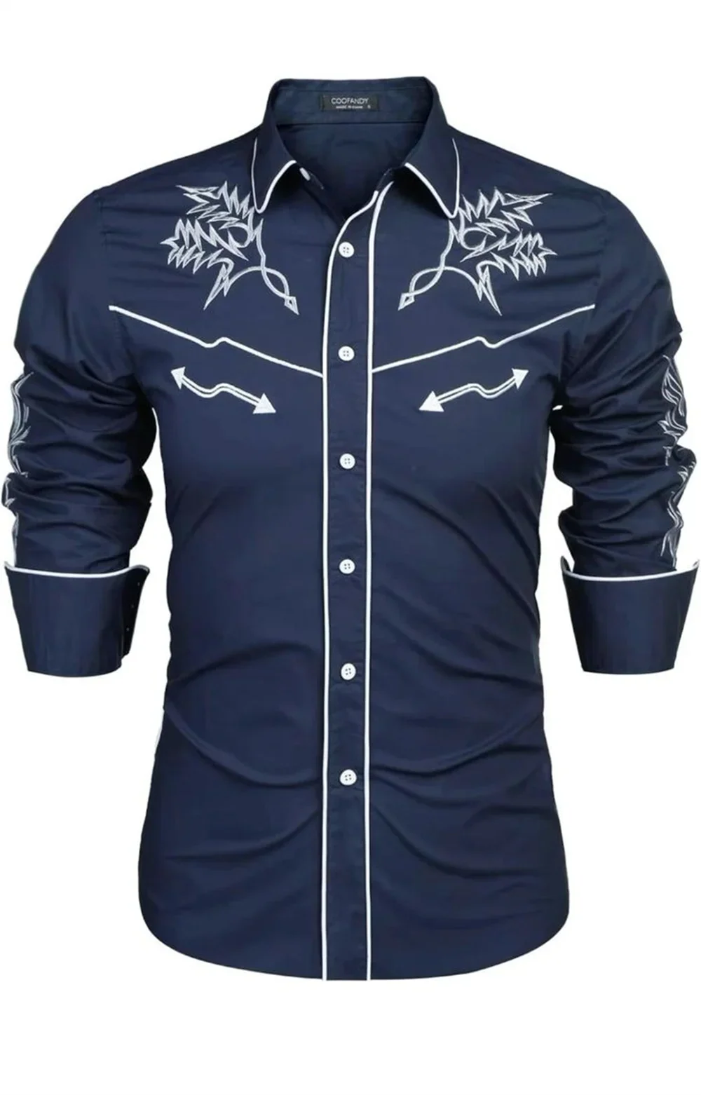 Chemise en denim western pour homme, confortable et douce, à manches longues, idéale pour le quotidien, avec boutons tendance