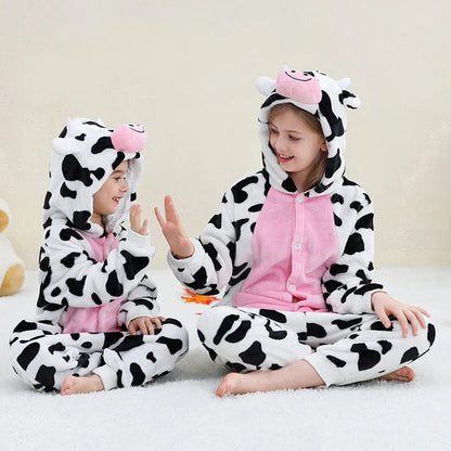 MICHLEY – Combinaison à capuche en flanelle motif Capybara pour enfant, pyjama, grenouillère, déguisement pour Halloween, pour garçon et fille