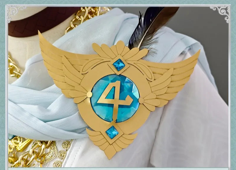 Jeu Identity Ⅴ Cosplay Eli Clark Costume Blanc Magnifique Élégant Uniforme de Combat Complet Tenue de Jeu de Rôle pour Hommes Fête Thématique