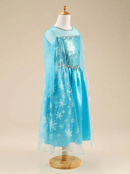 Elsa Princess Dress for Girls Cosplay Elsa Costume Children Halloween Carnival Birthday Clothing Kids Cosplay Snow Queen Costume