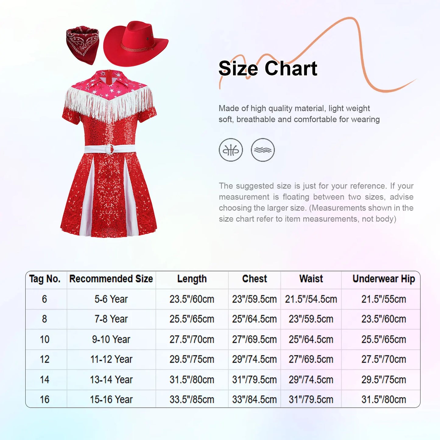 Déguisement de cow-girl pour enfants filles, robe à franges et paillettes avec chapeau de cowboy et bandana, tenue de fête de carnaval d'Halloween