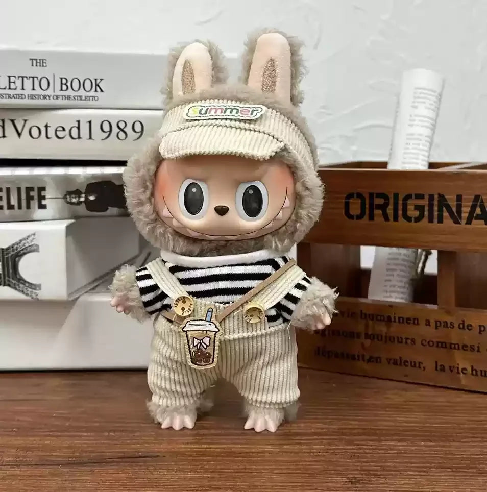 17cm Labubu  Mini Plush Toy Multiple Styles Clothing Set Labubu Outfit Accessories Trendy Play Clothing Labubu Clothes Gift