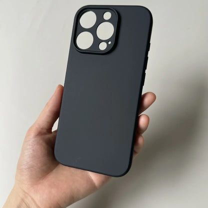 Coque de téléphone de luxe noire intégrale en silicone mat pour iPhone 17 Air 16 15 14 13 12 11 Pro Max 16 15 14 Plus, coque arrière souple en TPU