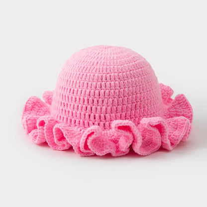 Chapeau seau à volants en Crochet coloré, chaud et extensible, en tricot, pour célébration du nouvel an, mode femme, bonnet fait à la main, outil tentacule