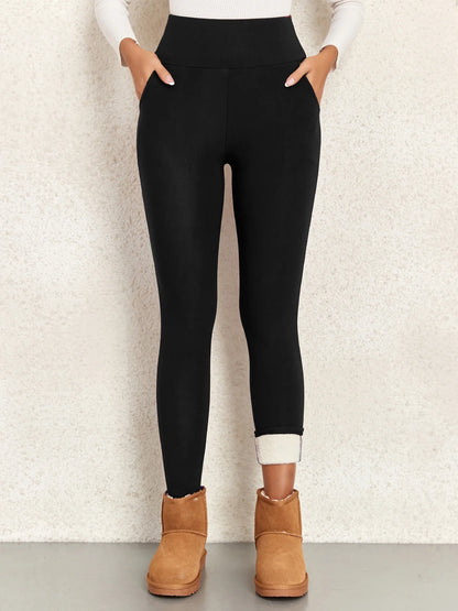 Poches épais hiver chaud Leggings femmes taille haute Mallas décontracté velours chaud Leggings prévenir le froid Super chaud pantalon