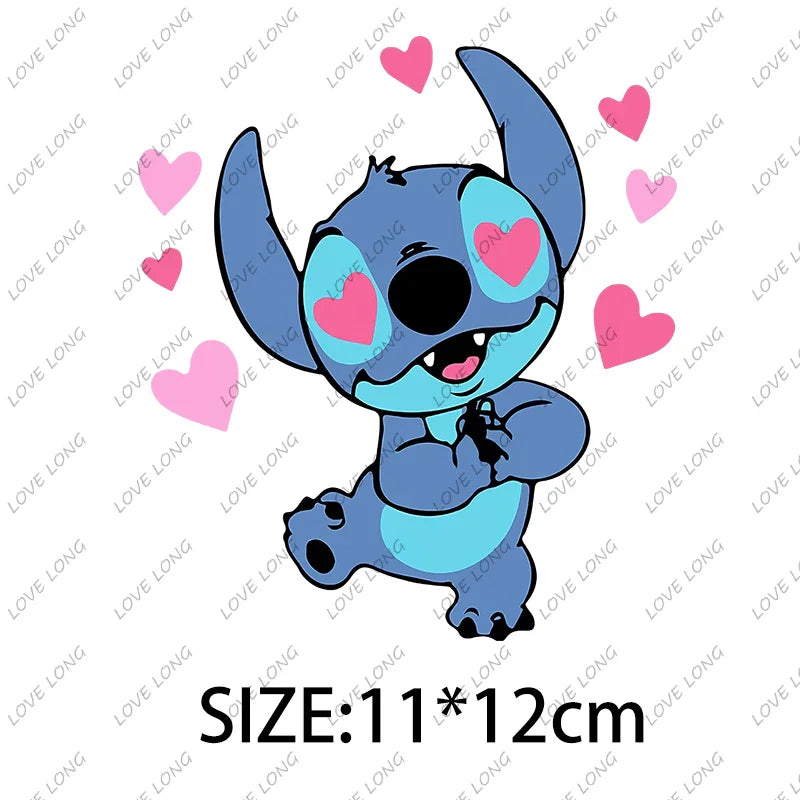 Stitch Love Cartoon Stickers  Iron-on Transfers for Clothing Firm and Fadeless  Stickers Easy to Use DIY Decoration