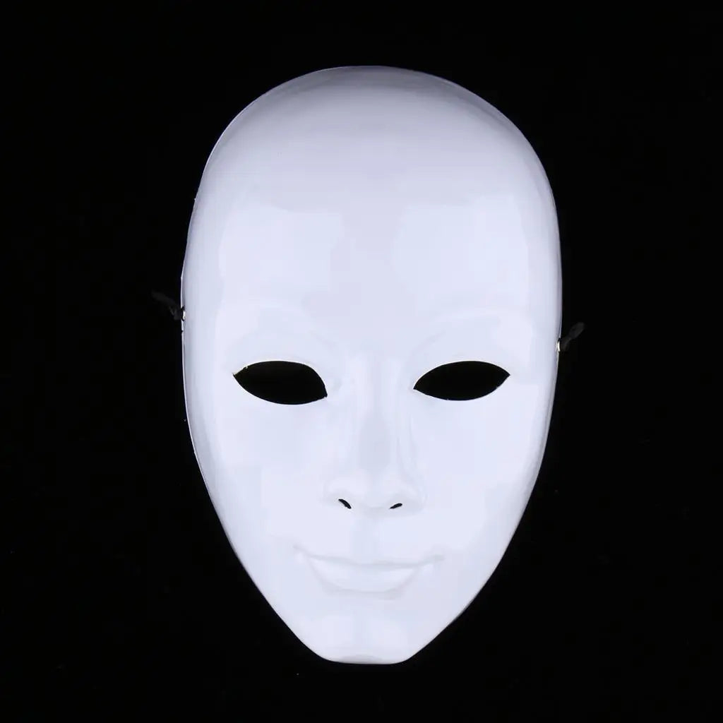 Costume de masade de visage non peint bricolage, accessoires de décoration de fête, Tim