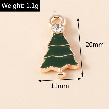 Leslie-Breloques de Noël en émail, arbre flocon de neige, chaussette, cerf, bonhomme de neige, bijoux de bricolage, cadeaux de Noël et du Nouvel An, 10 pièces