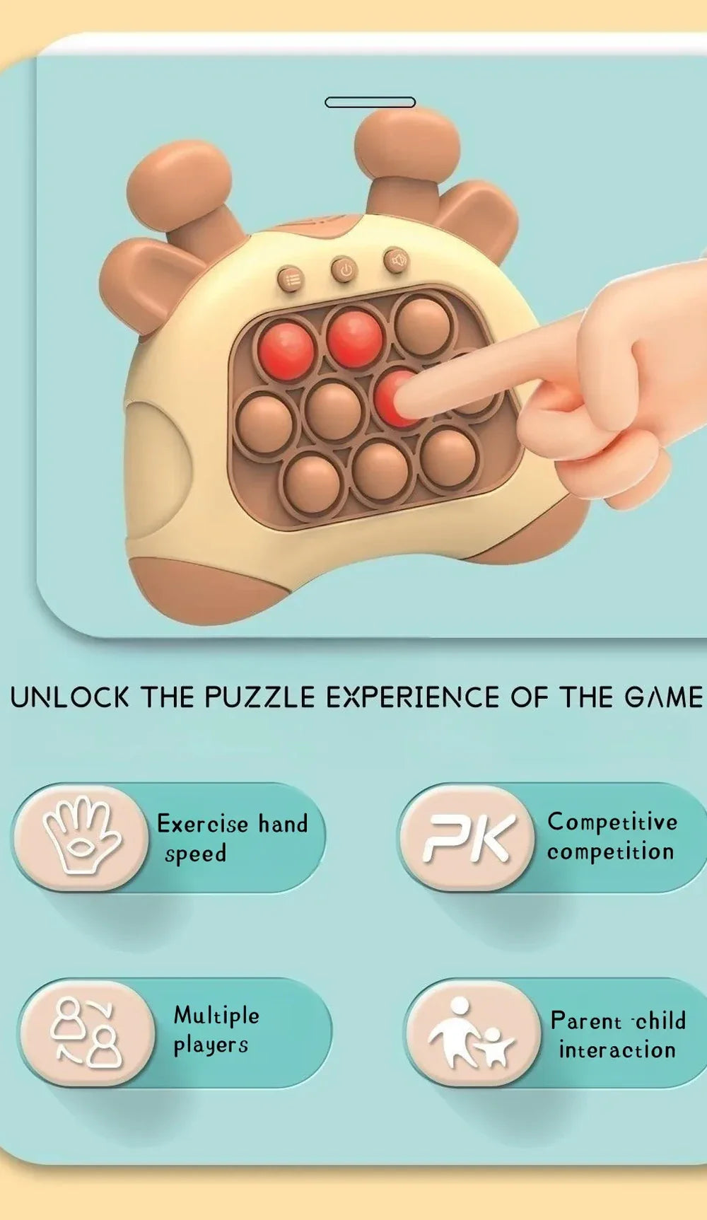 Anime Stitch Quick Push Game Console Puzzle Press Toy (require your own battery)  Quick Push Game Pop Up Fidget Birthday Gifts