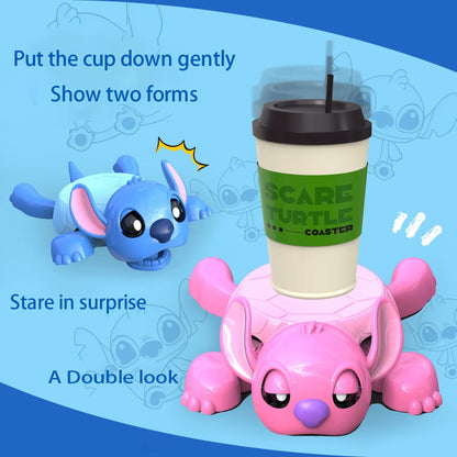 Stitch Turtle Coaster Set Pop Up Eyes Stretchy Limbs Heat Resistant Silicone Mat Non Slip Design Tea Coffee Lovers Birthday
