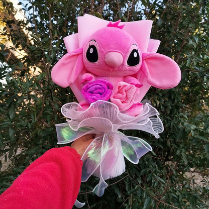 Anime Lilo and Stitch Bouquet Cartoon Stuffed Plush Doll Toy Animals Valentine's Day Christmas Birthday Wedding Party Gifts