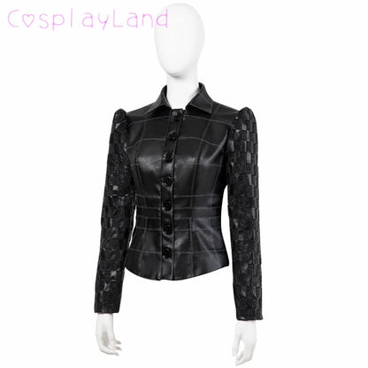 Cruella Costume Halloween Evil Queen Cosplay Outfit Black Fashion Lady Dresses Fancy Emma Formal Suit Jacket Skirt Gloves