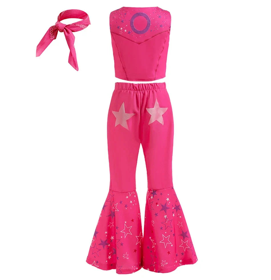 Robe de Cowgirl pour filles de 2 à 12 ans, Costume Barbei pour tout-petits, tenue de Cosplay, vêtements d'halloween