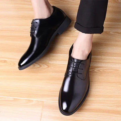Men's breathable leather shoes, soft leather black shoes, soft sole, best businessman, formal wear, casual, spring and autumn