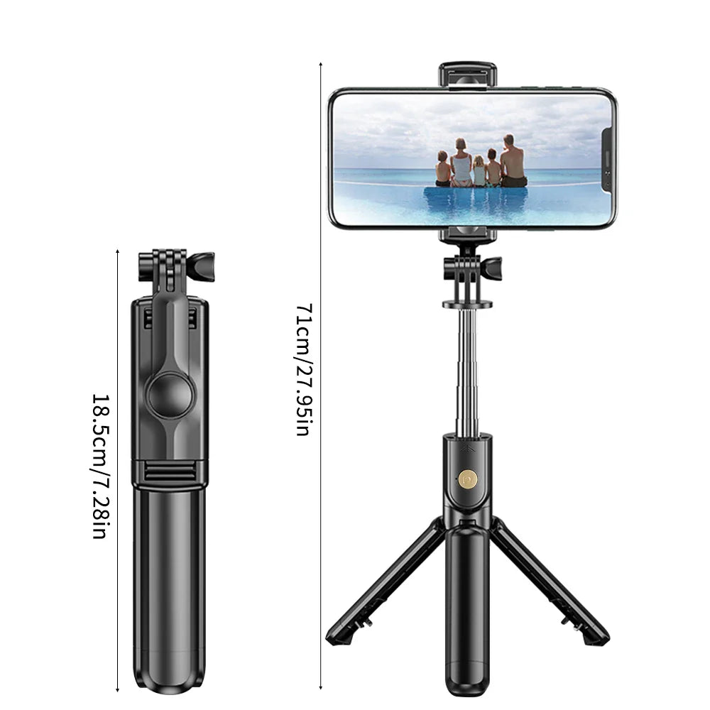 Trépied sans fil pour perche à Selfie, avec télécommande Bluetooth légère, extensible, pour iPhone, téléphone portable, Tiktok, Streaming en direct