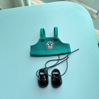 Labubu 17cm Clothes Outfit Accessories For Labubu Dolls Clothing Kids Gift French Fries Apron And M Hat Work Uniforms FF15G