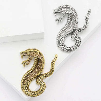 Broches serpent du zodiaque Vintage, strass créatifs pour hommes et femmes, vêtements animaux, bijoux cadeaux du nouvel an, nouvelle collection 2025